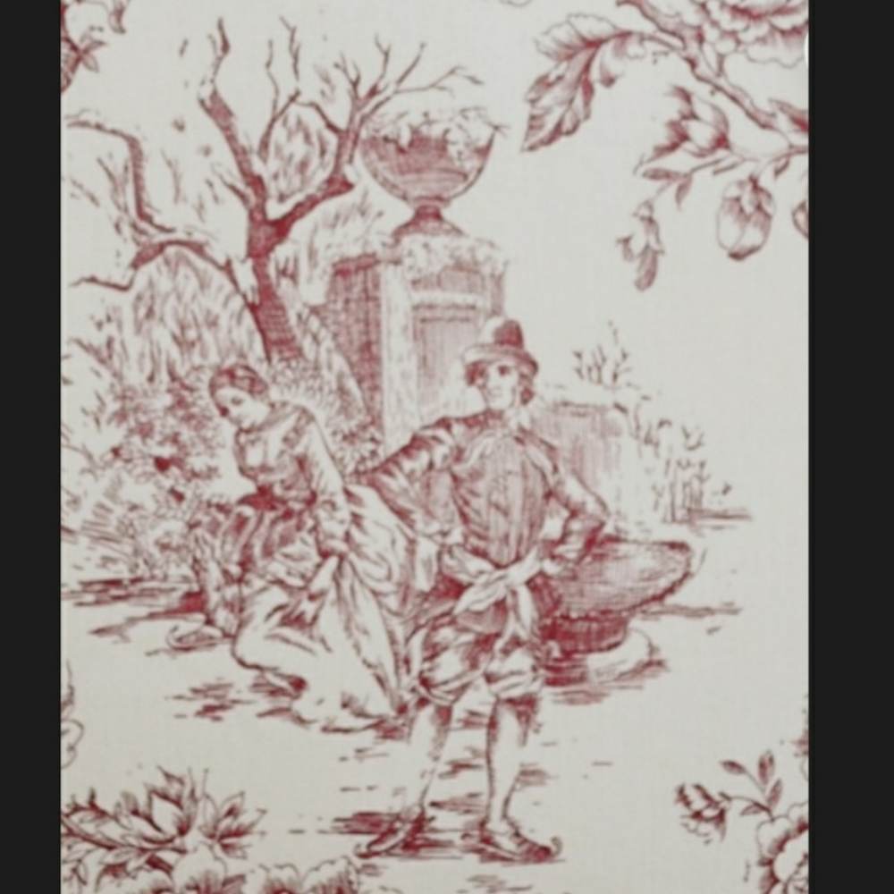 Scotchgard Vintage Large Scale French Country Toile de Jouy Style fabric